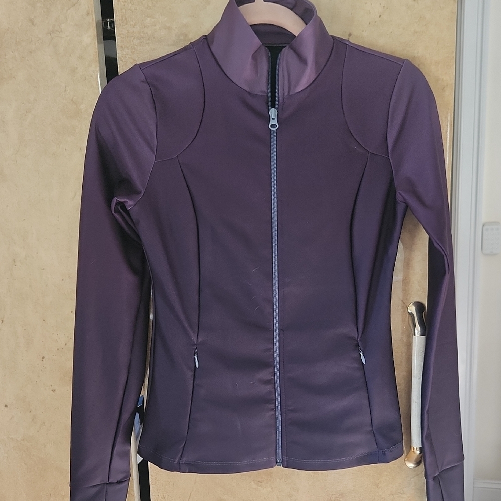 SALE! "GHOST FLOWER" Women's Workout / Exercise Jacket in 2-tones of Rich Purple
